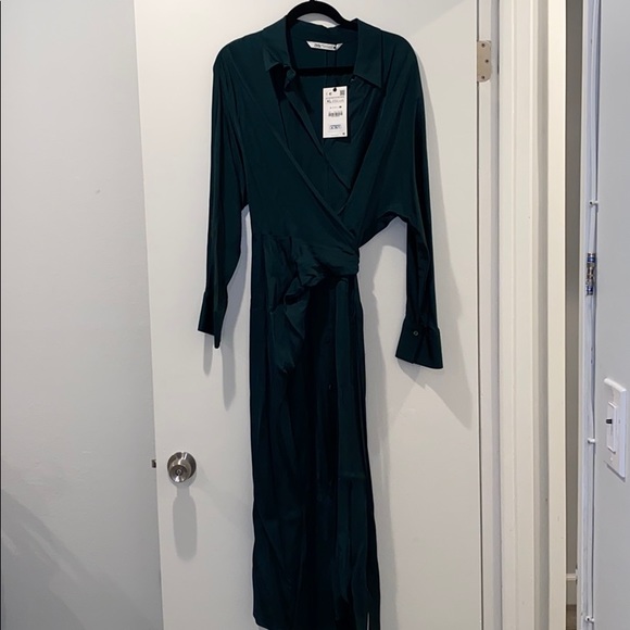 Zara Dresses & Skirts - MOVING SALE Forest Green Zara long dress